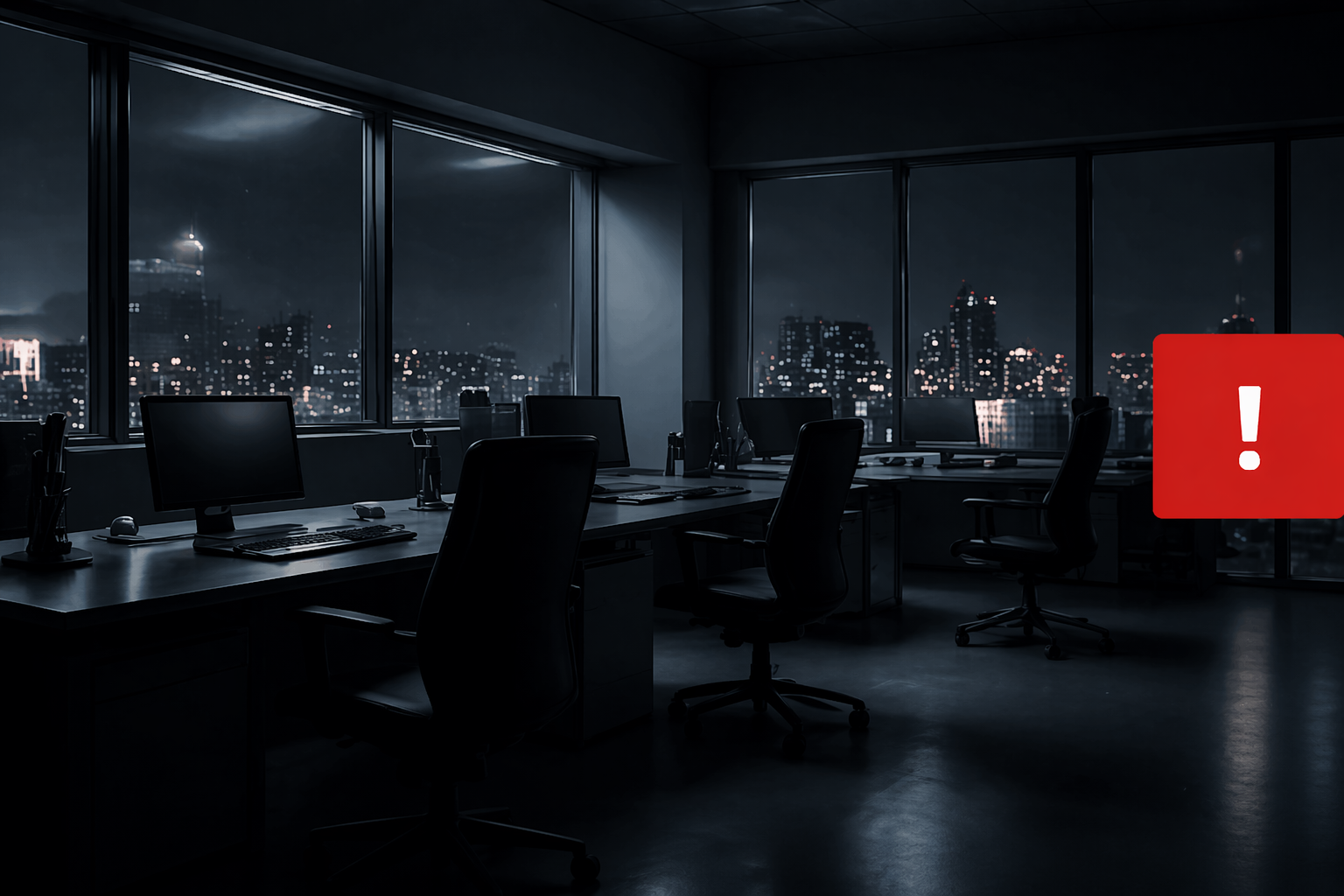 leeres dunkles büro